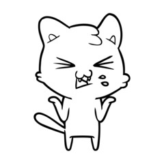 cartoon cat hissing