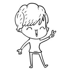 cartoon laughing woman