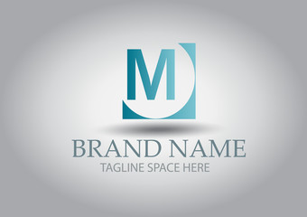 Letter M square vector logo design