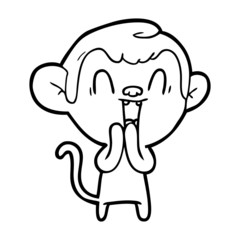 cartoon laughing monkey
