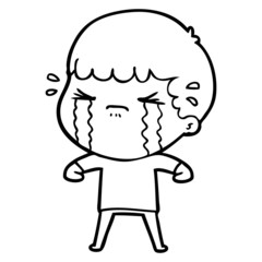 cartoon man crying