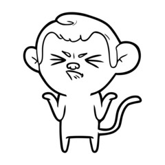 cartoon annoyed monkey