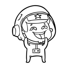 cartoon laughing astronaut