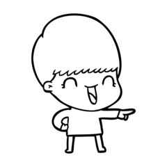 happy cartoon boy