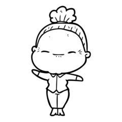 cartoon peaceful old woman