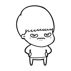 Obraz premium annoyed cartoon boy