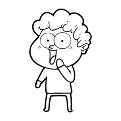 cartoon happy man