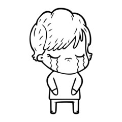 cartoon woman crying