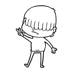 cartoon boy with untidy hair