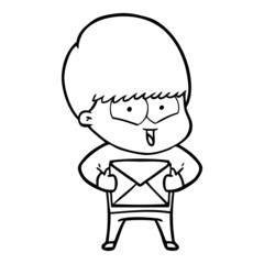 Obraz premium cartoon happy boy