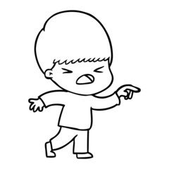 cartoon stressed man