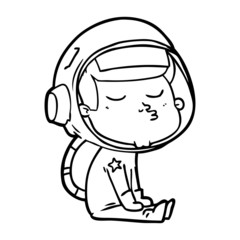 cartoon confident astronaut