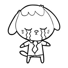 cartoon dog crying