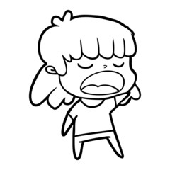 cartoon woman talking loudly