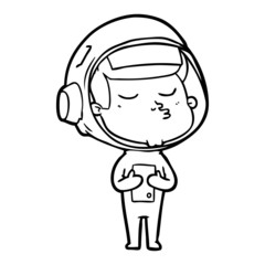 cartoon confident astronaut