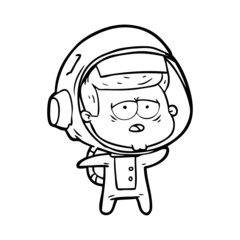 cartoon tired astronaut