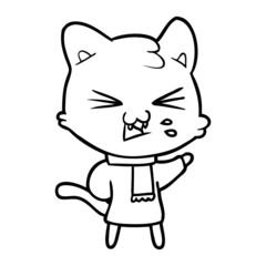 cartoon cat hissing