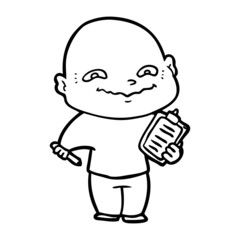 cartoon nervous man