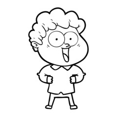 cartoon happy man