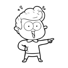 cartoon excited man