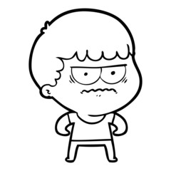 Obraz premium cartoon annoyed man