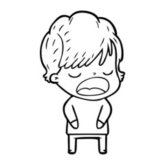 Obraz premium cartoon woman talking