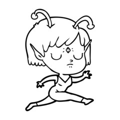 cartoon alien girl