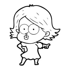cartoon girl pouting