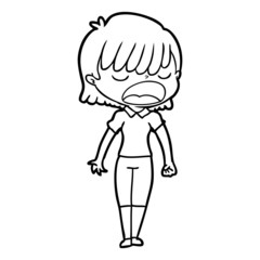 Obraz premium cartoon woman talking loudly