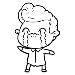cartoon man crying