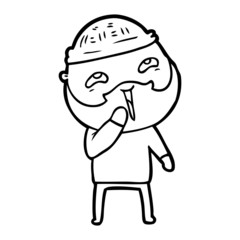 cartoon happy bearded man