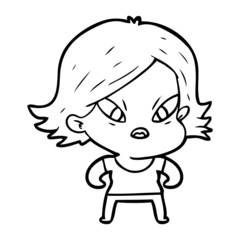 Obraz premium cartoon stressed woman