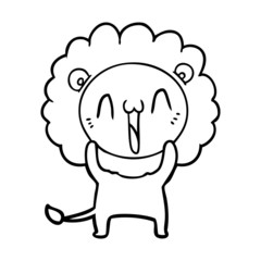 happy cartoon lion