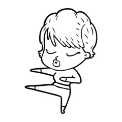 cartoon woman with eyes shut