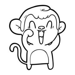 cartoon laughing monkey