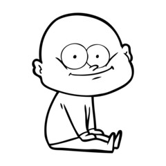 cartoon bald man staring