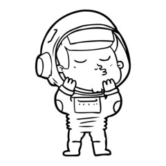 cartoon confident astronaut
