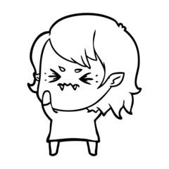annoyed cartoon vampire girl