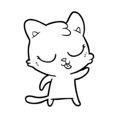Obraz na płótnie Canvas cartoon cat hissing