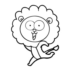 happy cartoon lion