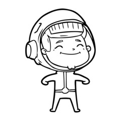 happy cartoon astronaut