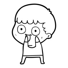 Obraz premium cartoon man staring