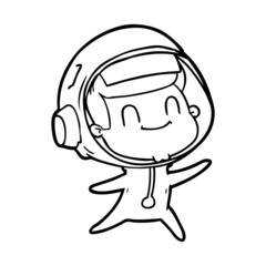 happy cartoon astronaut