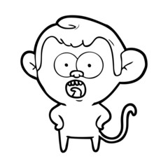 cartoon shocked monkey