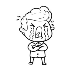 cartoon crying man