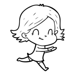 cartoon friendly girl