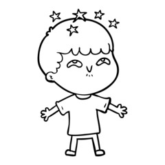 cartoon amazed boy