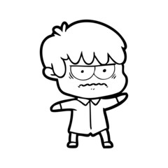 annoyed cartoon boy