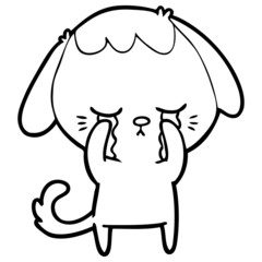 cute puppy crying cartoon