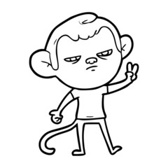 cartoon annoyed monkey